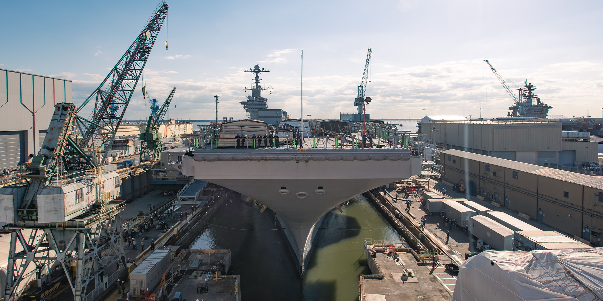 21A-0275-NEWS-StennisArrives USS John C. Stennis (CVN 74) comes into Dry Dock 11 on May 6. Photo by Ashley Cowan
