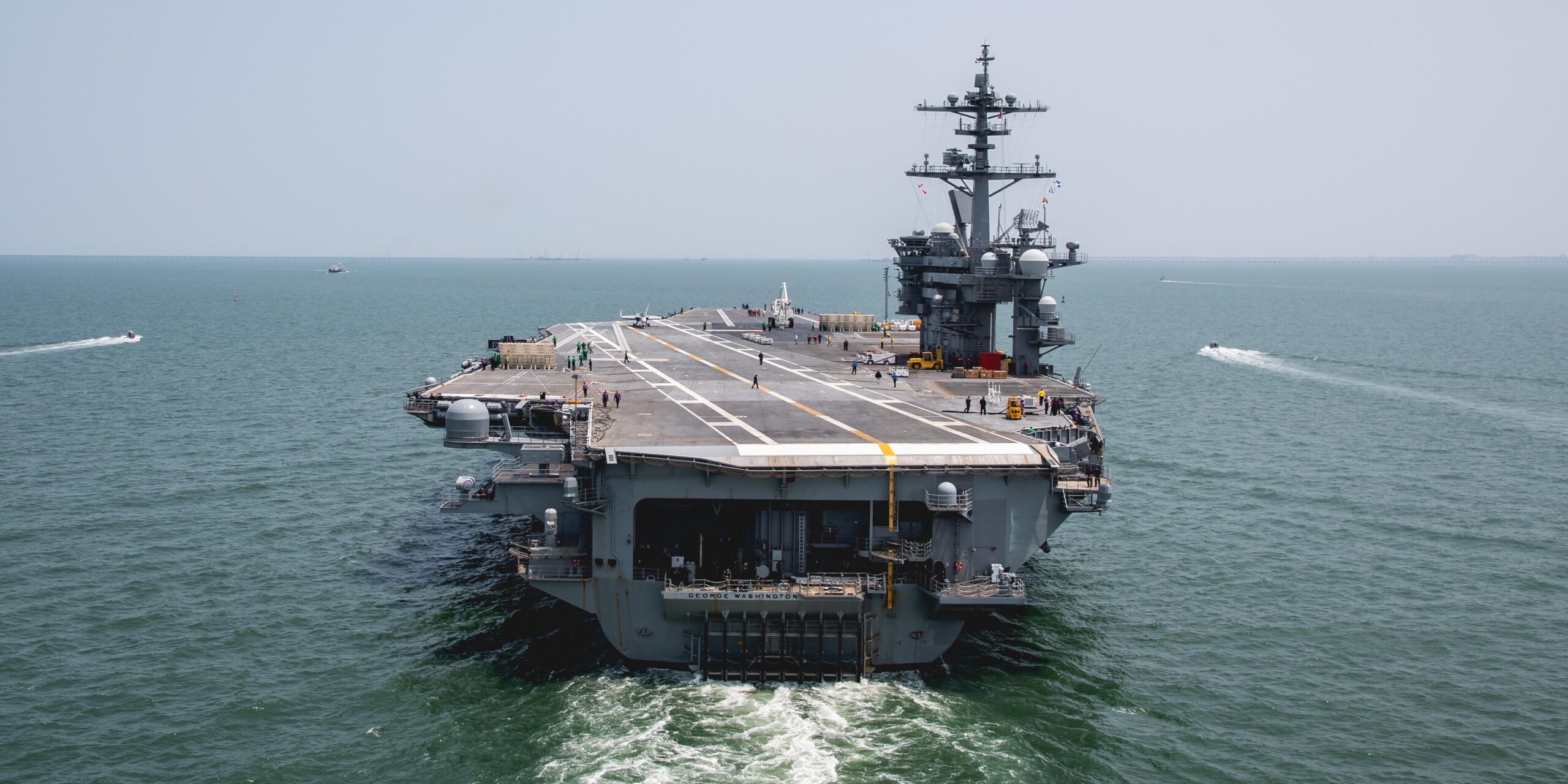 George Washington CVN 73 Departing for Sea Trials