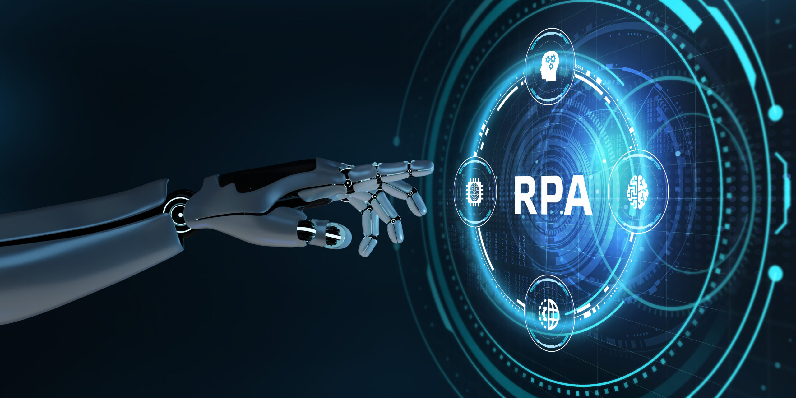 RPA Robotic process automation innovation technology concept. Ro