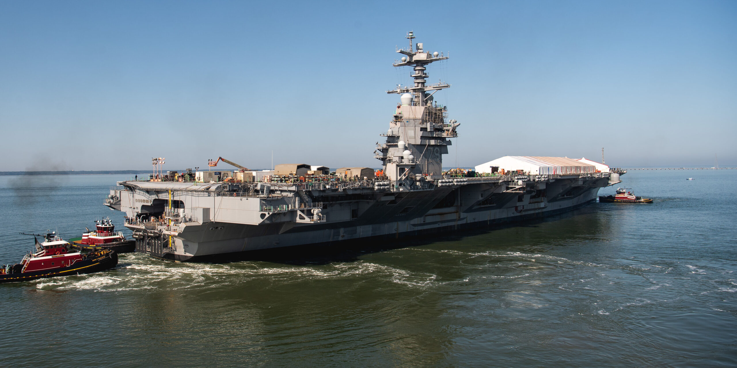 John F. Kennedy CVN 79 Turn Around for Sea Trials