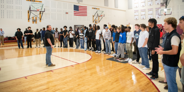 NNS hosted its first welcoming ceremony Wednesday for students recruited through WAVES mentorships who have accepted offers of employment with the company. Photo by Ashley Cowan